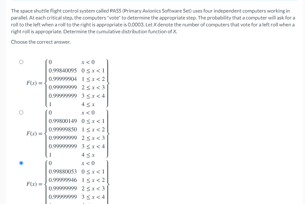 Solved The space shuttle flight control system called PASS | Chegg.com