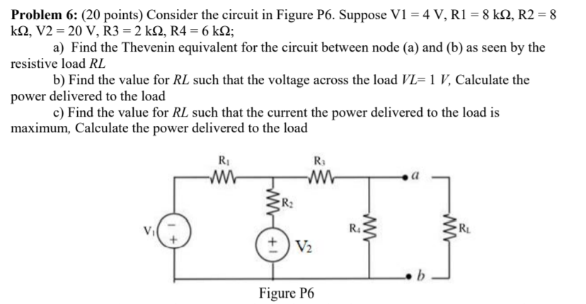 Solved Problem 6: (20 points) Consider the circuit in Figure | Chegg.com