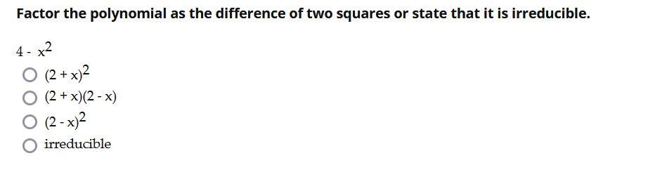 Solved Factor the polynomial as a perfect square or state | Chegg.com