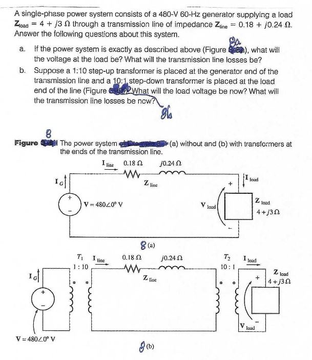 Solved A single-phase power system consists of a 480-V 60 Hz | Chegg.com