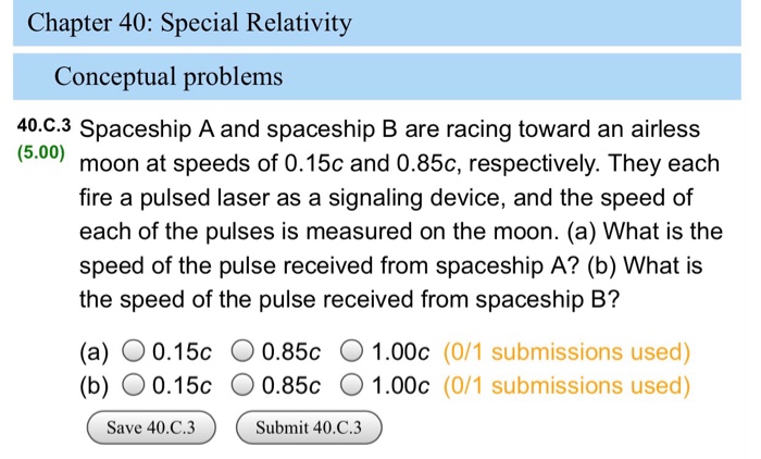 Solved Chapter 40: Special Relativity Conceptual Problems | Chegg.com