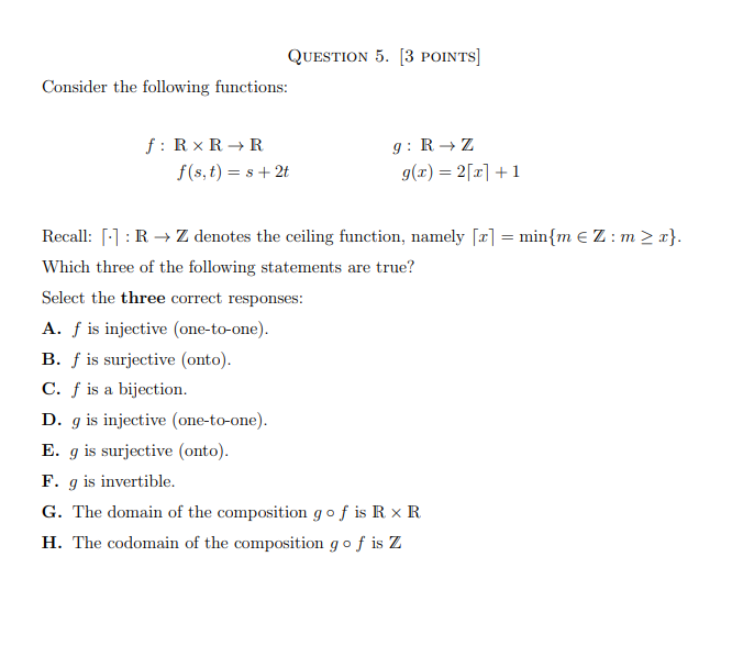 Solved Question 1 2 Points Which One Of The Following Chegg Com
