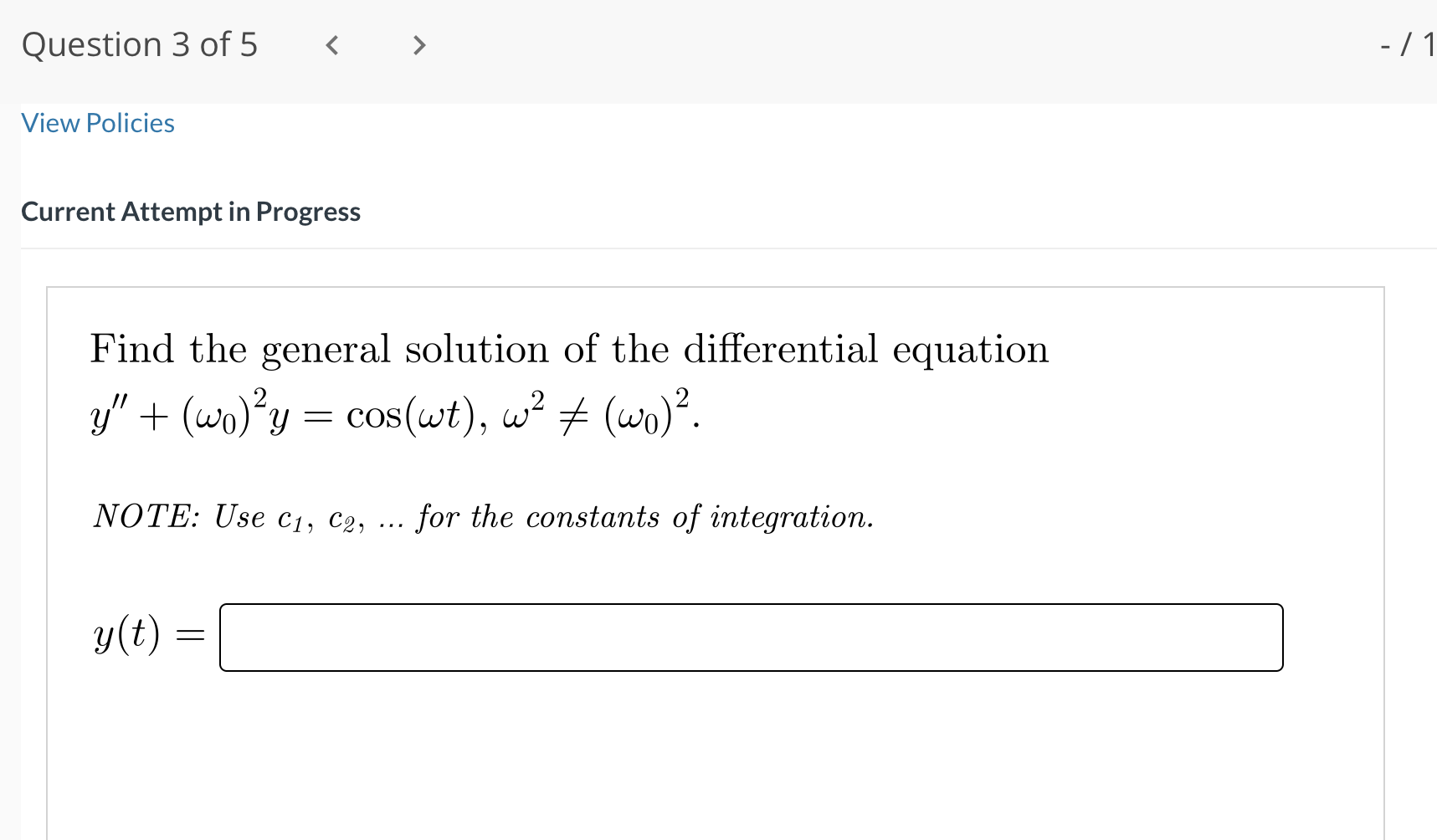 Solved Current Attempt In Progress Find The General Solution | Chegg.com