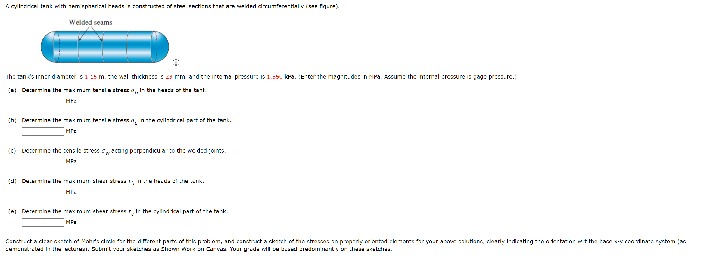 Solved (a) Determine The Maximum Tensile Stress σh In The | Chegg.com