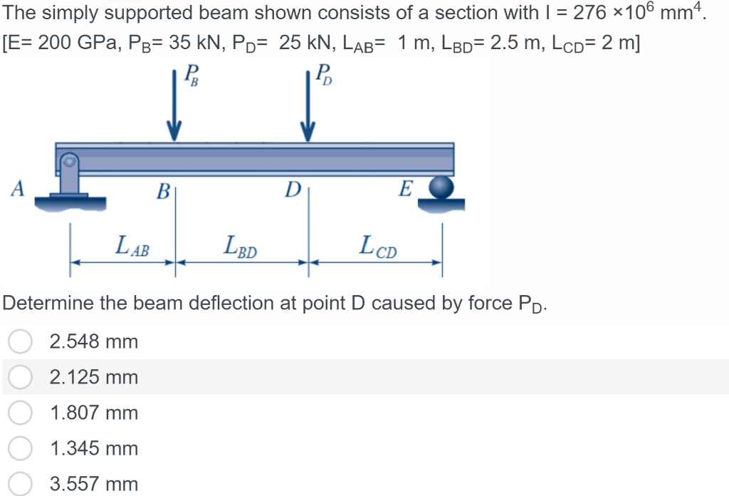 Solved The simply supported beam shown consists of a section | Chegg.com