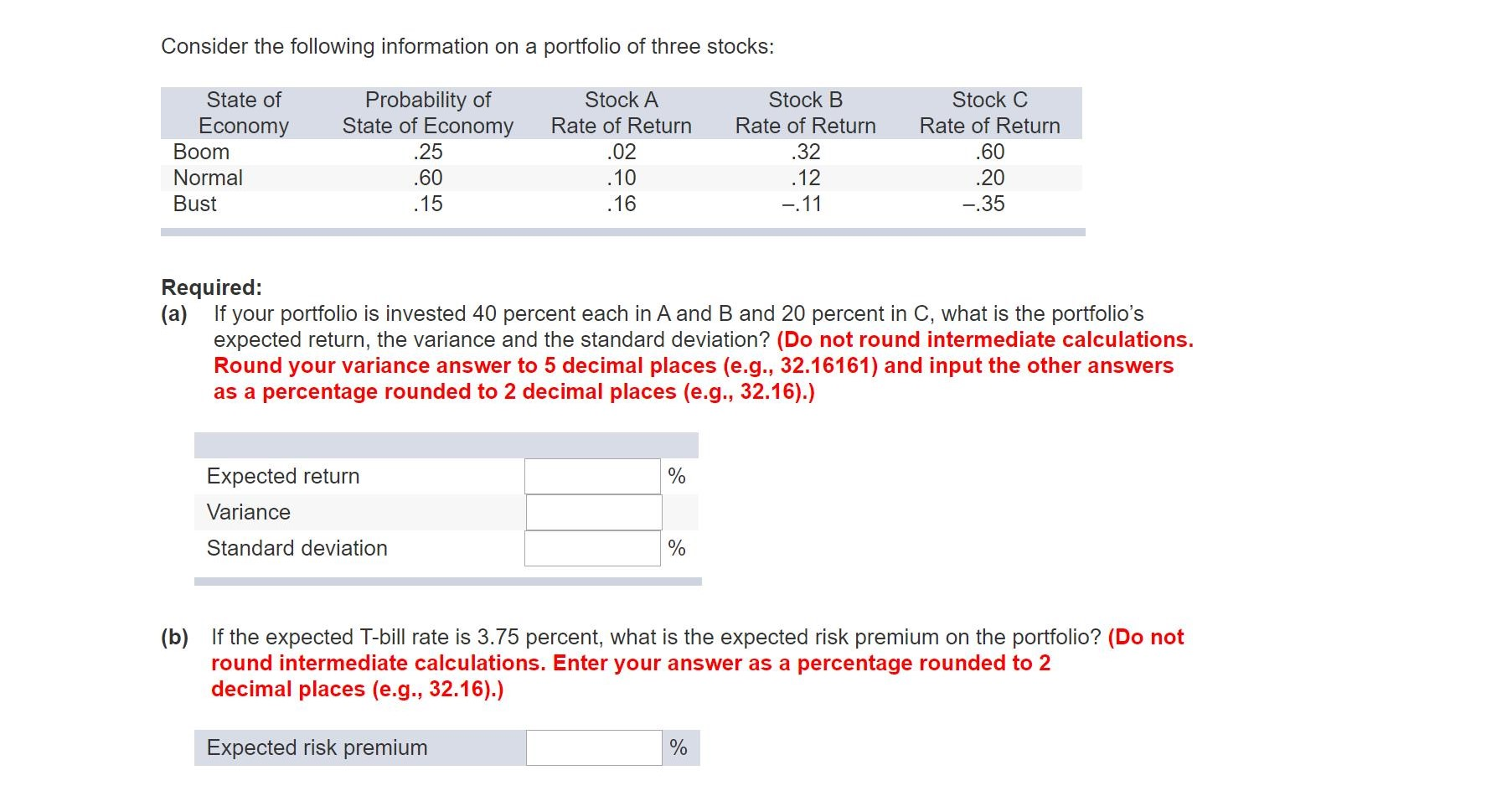 Solved Consider The Following Information On A Portfolio Of | Chegg.com