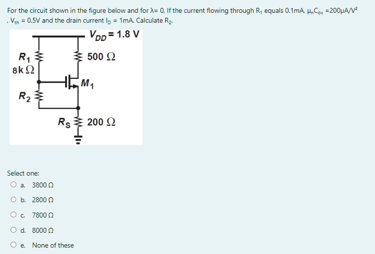 Solved For the circuit shown in the figure below and for | Chegg.com