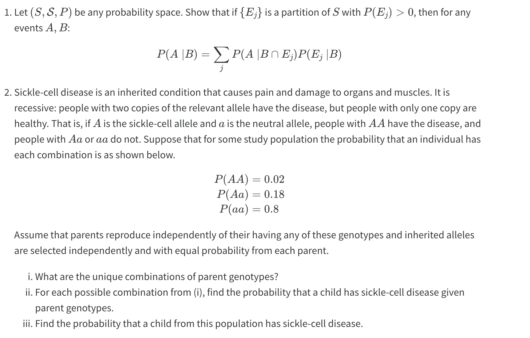 Solved 1. Let (S,S,P) Be Any Probability Space. Show That If | Chegg.com