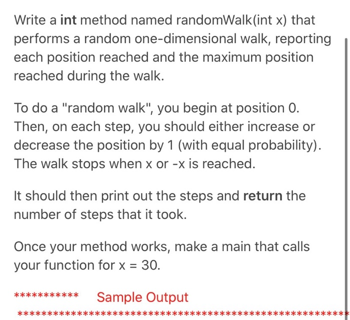 Solved In Random Numbers 1 you wrote a method that would run | Chegg.com