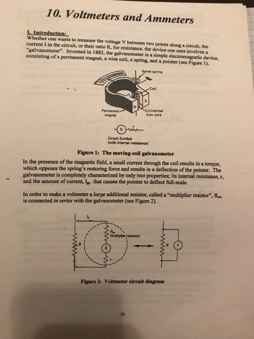 Solved 10. Voltmeters and Ammeters Whether one wants to