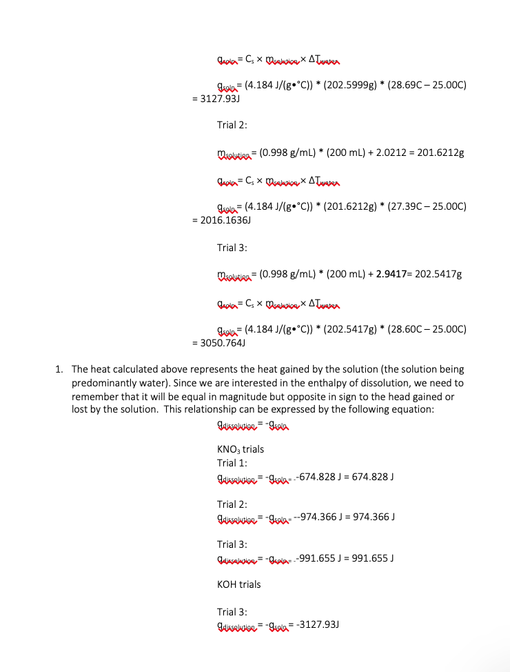 Solved The Specific Heat Capacity And Enthalpy Of Chegg Com