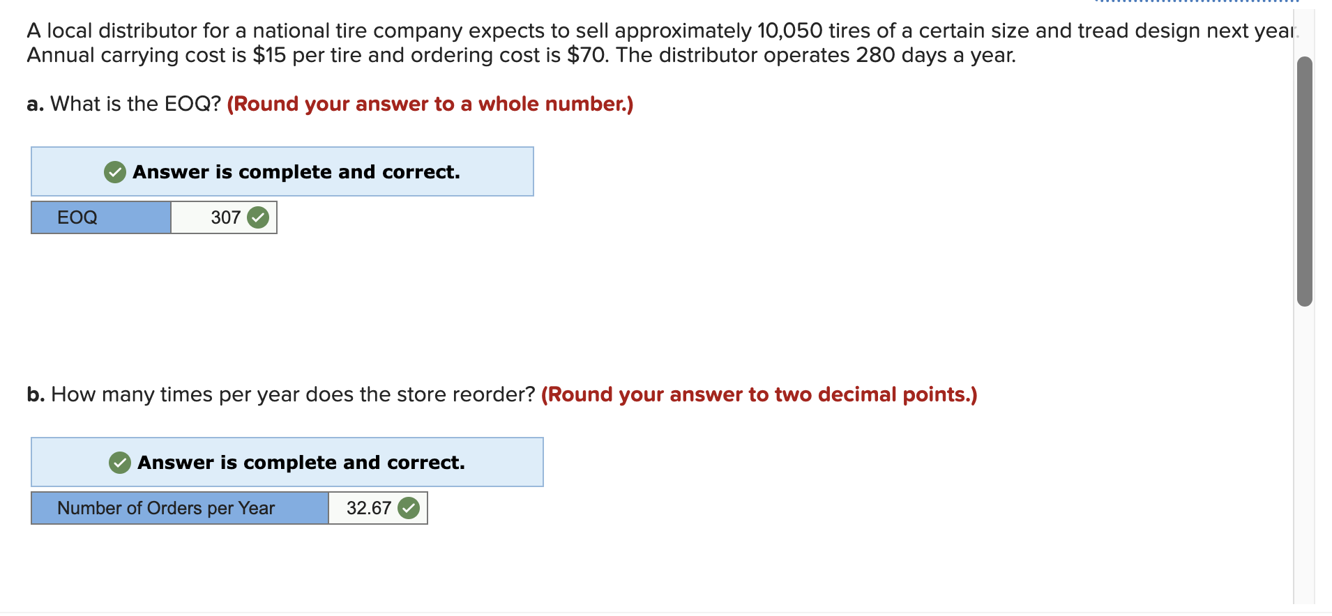 Solved A local distributor for a national tire company