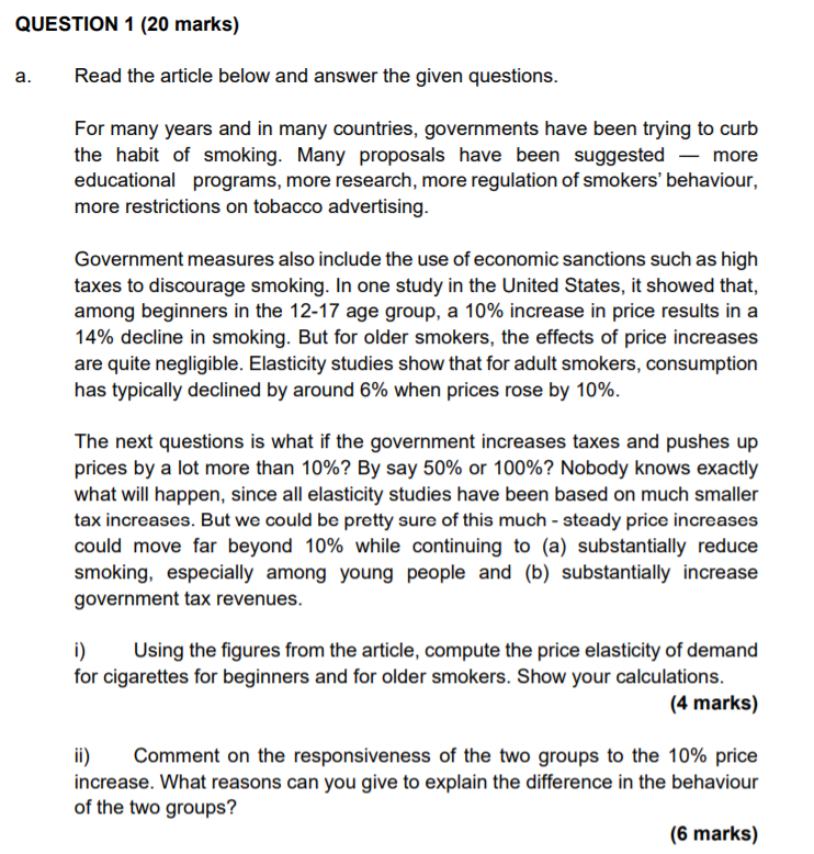 Solved QUESTION 1 (20 marks) a. Read the article below and | Chegg.com