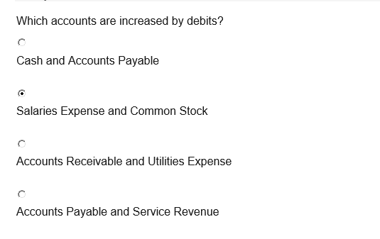 Solved Which accounts are increased by debits? Cash and | Chegg.com