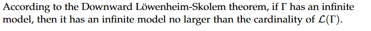 Solved According to the Downward LöwenheimSkolem theorem,