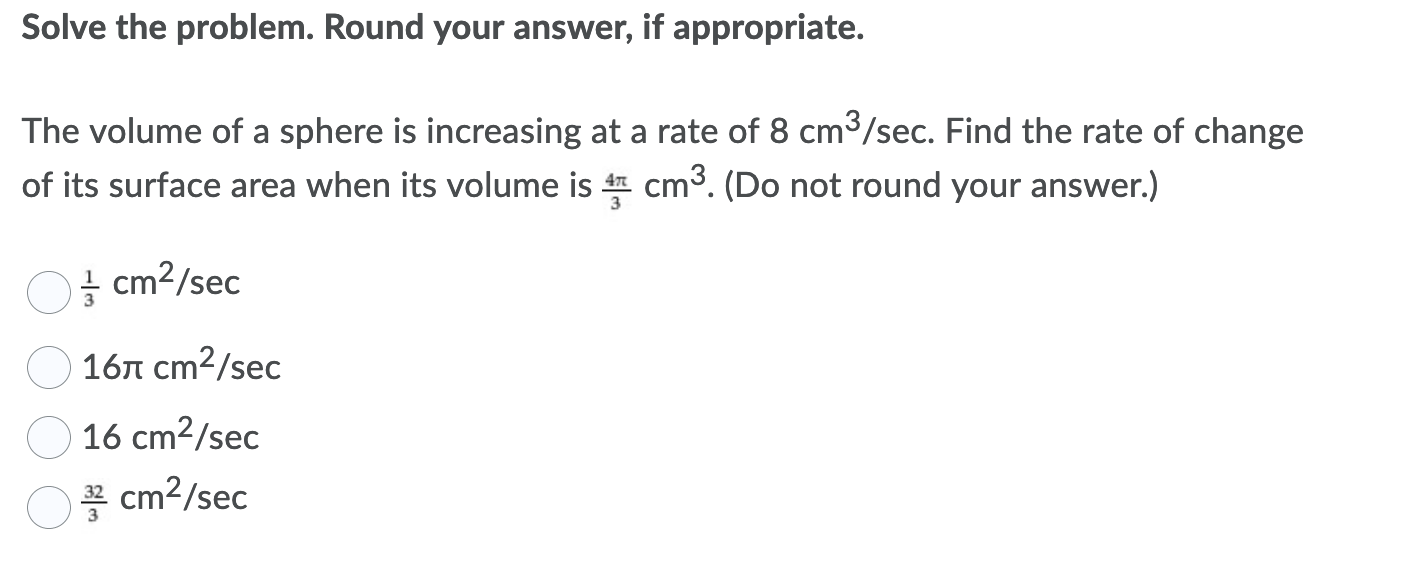 Solving Cm3 Math Problems Solved Solve the problem. Round your answer, if appropriate. | Chegg.com