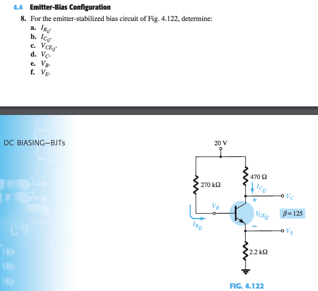 Solved 4.4 Emitter-Bias Configuration 8. For The | Chegg.com