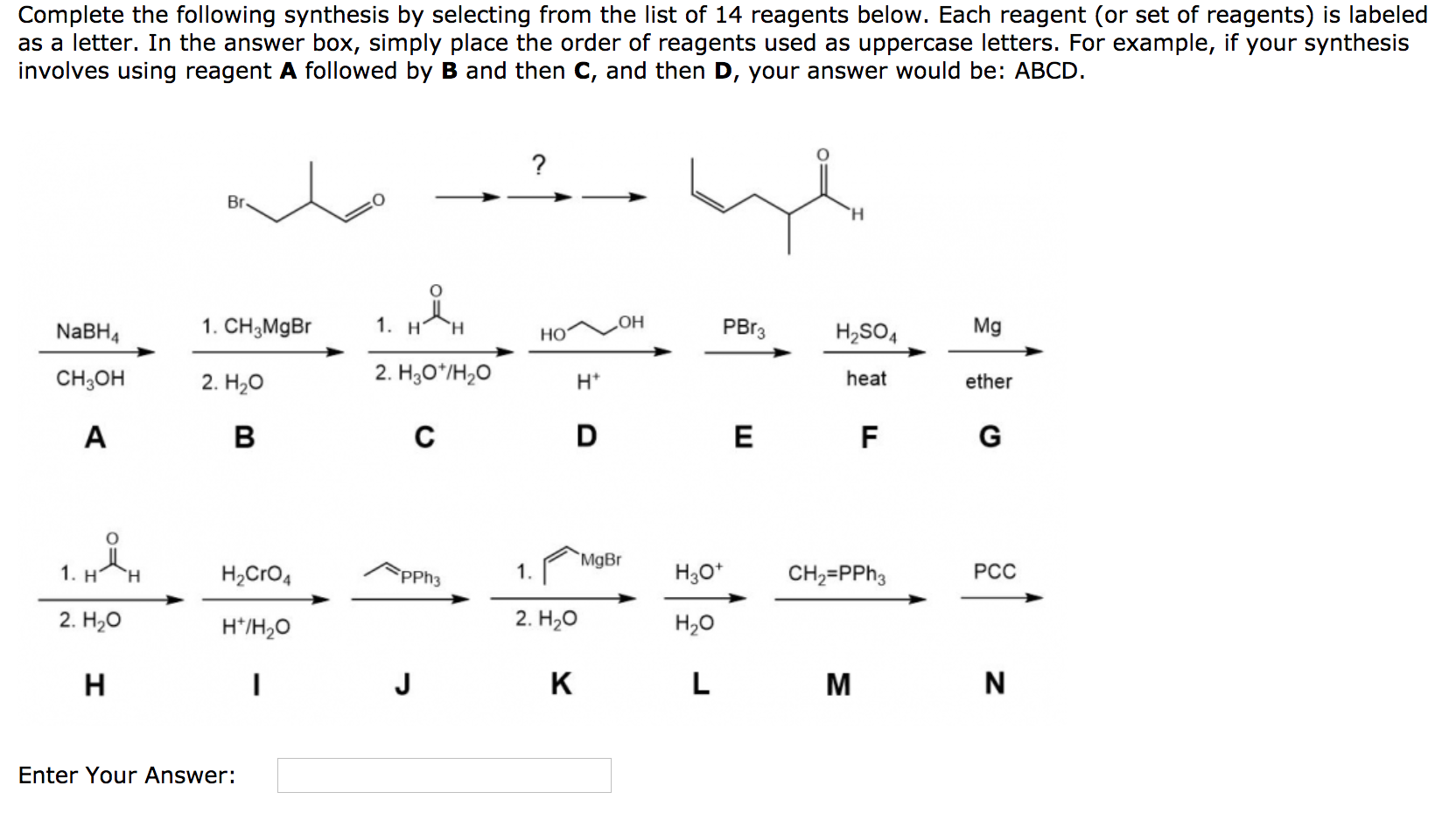 Solved Complete The Following Synthesis By Selecting From | Chegg.com