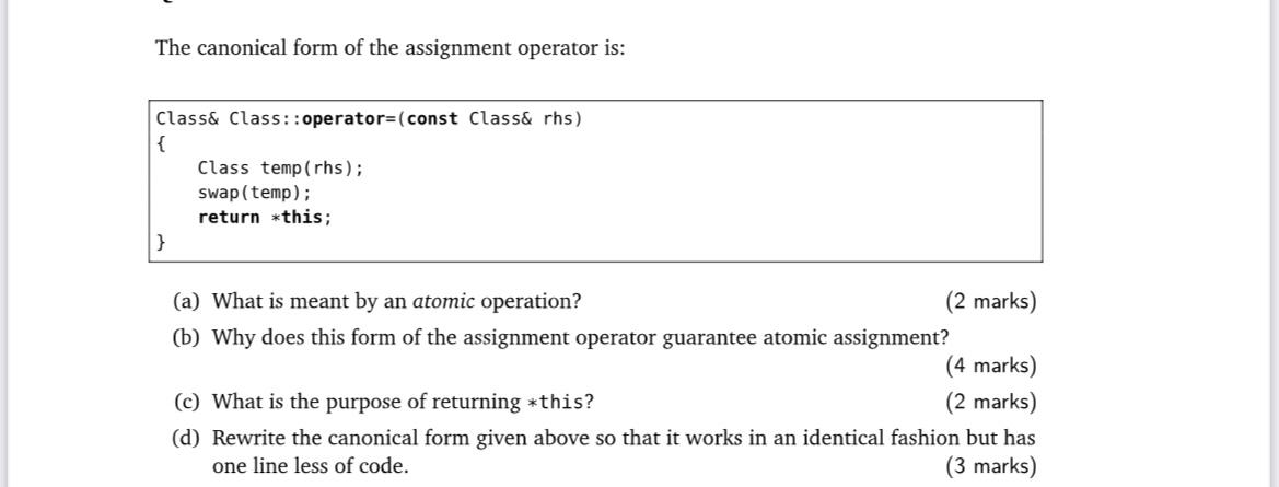 Solved The canonical form of the assignment operator is: | Chegg.com