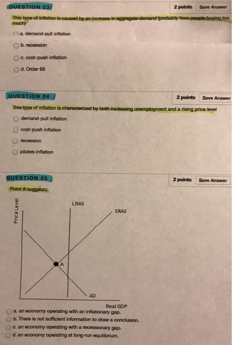 Solved QUEST 2 points Save Answer As the price level | Chegg.com