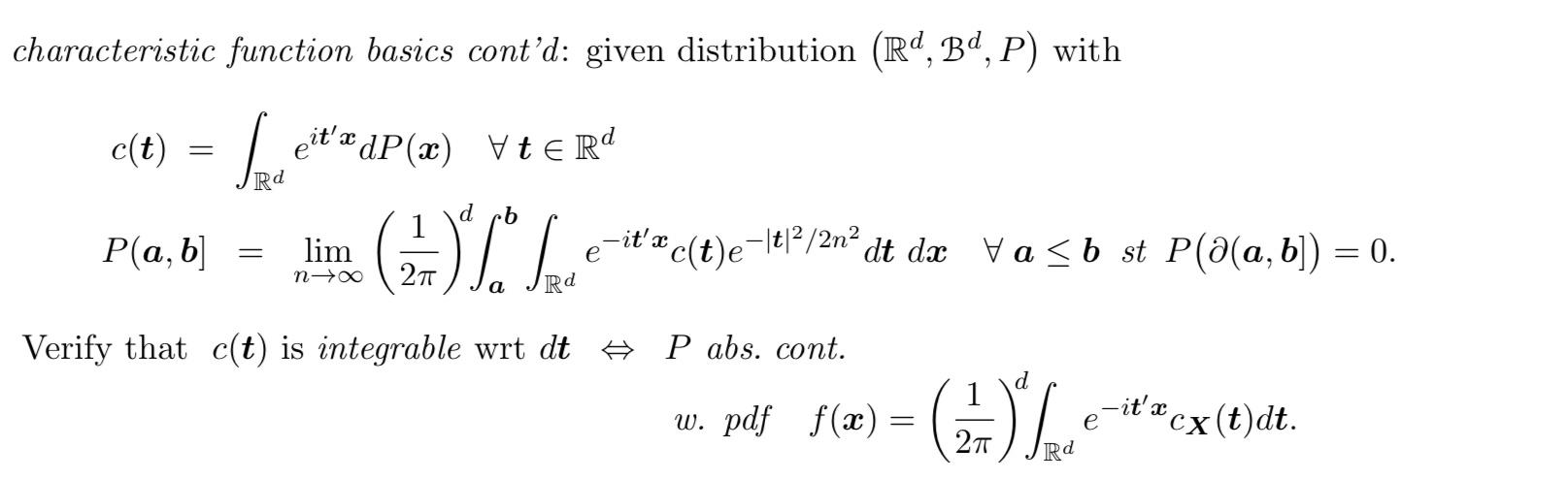 Characteristic Function Basics Contd Given Distri Chegg Com