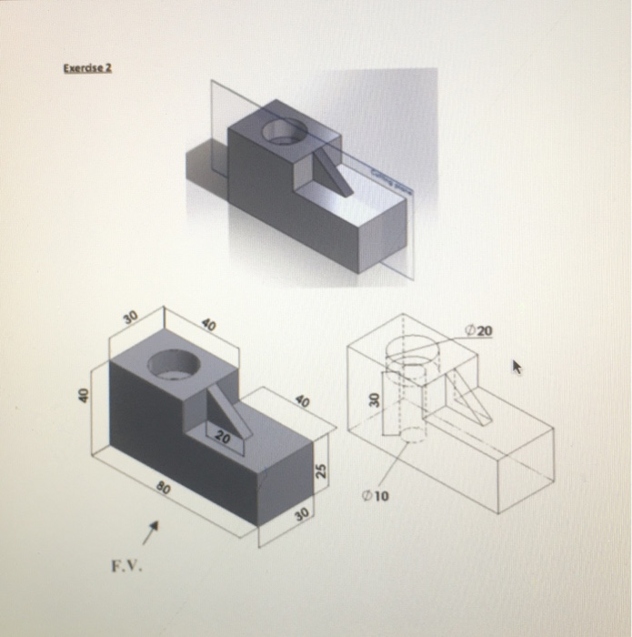 Solved Draw the three projection views for the following | Chegg.com