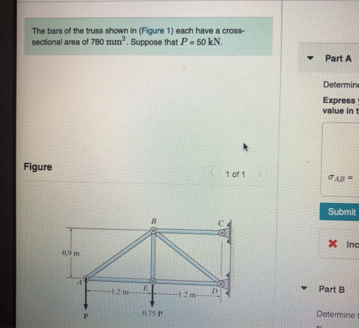 Solved The bars of the truss shown in (Figure 1) each have a | Chegg.com