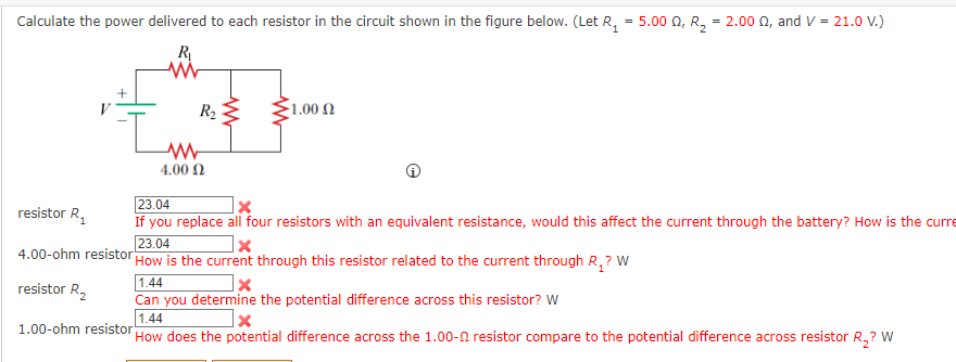 Solved Calculate The Power Delivered To Each Resistor In The | Chegg.com