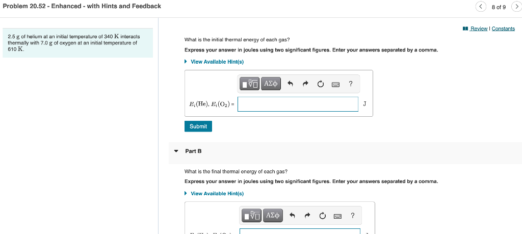 Solved Problem 20.52 - Enhanced - with Hints and Feedback