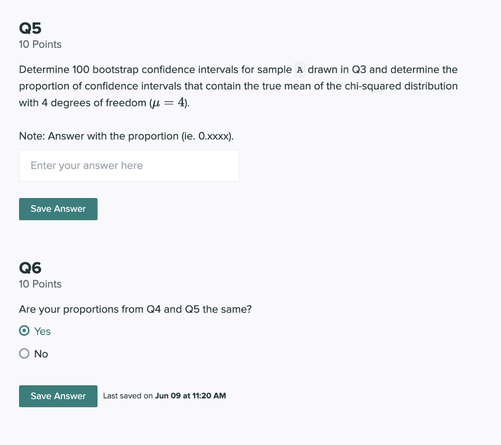 Q3 10 Points Draw a random sample of 7 values from | Chegg.com