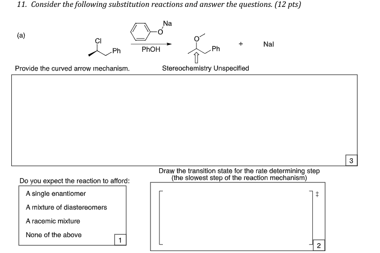 Solved 11. Consider the following substitution reactions and | Chegg.com