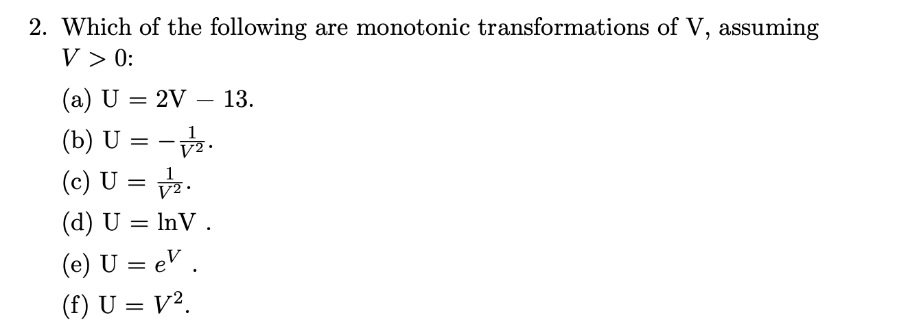 Solved 2. Which of the following are monotonic | Chegg.com