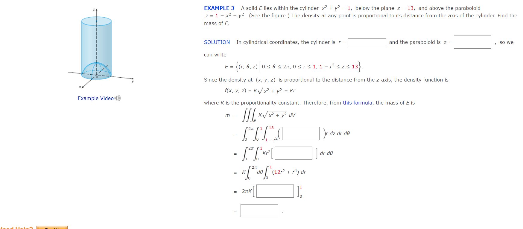 Solved Example 3 A Solid E Lies Within The Cylinder X2 Y2 Chegg Com