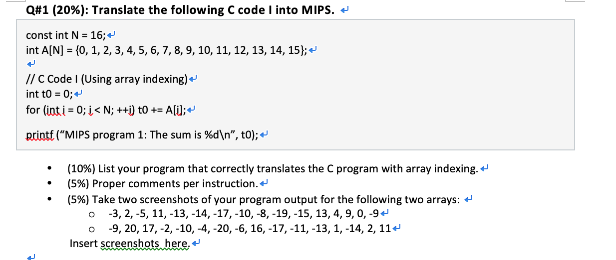 Solved Translate C Programs with Array indexing and Pointer | Chegg.com