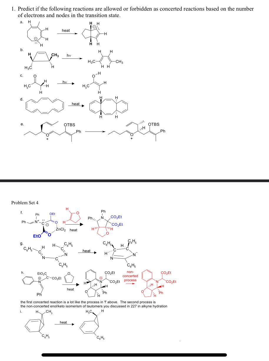 Solved 1. Predict if the following reactions are allowed or | Chegg.com