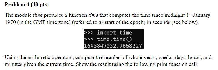 Solved The module time provides a function time that | Chegg.com