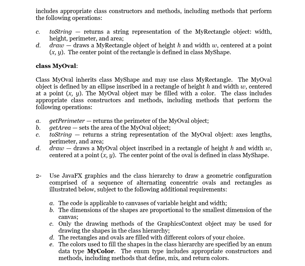 1- Create a hierarchy of Java classes as follows: | Chegg.com