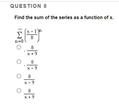 Solved Find The Sum Of The Series As A Function Of X. | Chegg.com