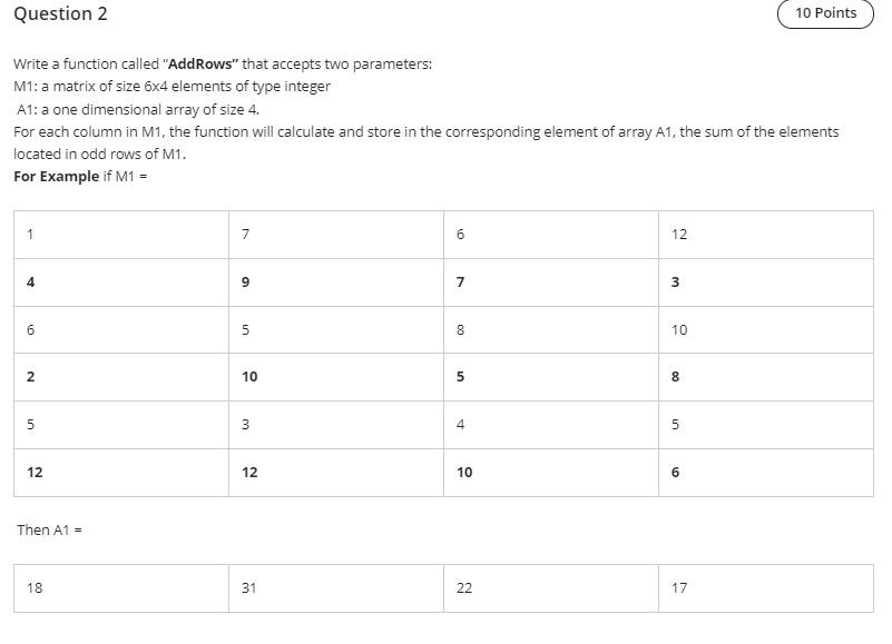 Solved Question 2 10 Points Write a function called | Chegg.com