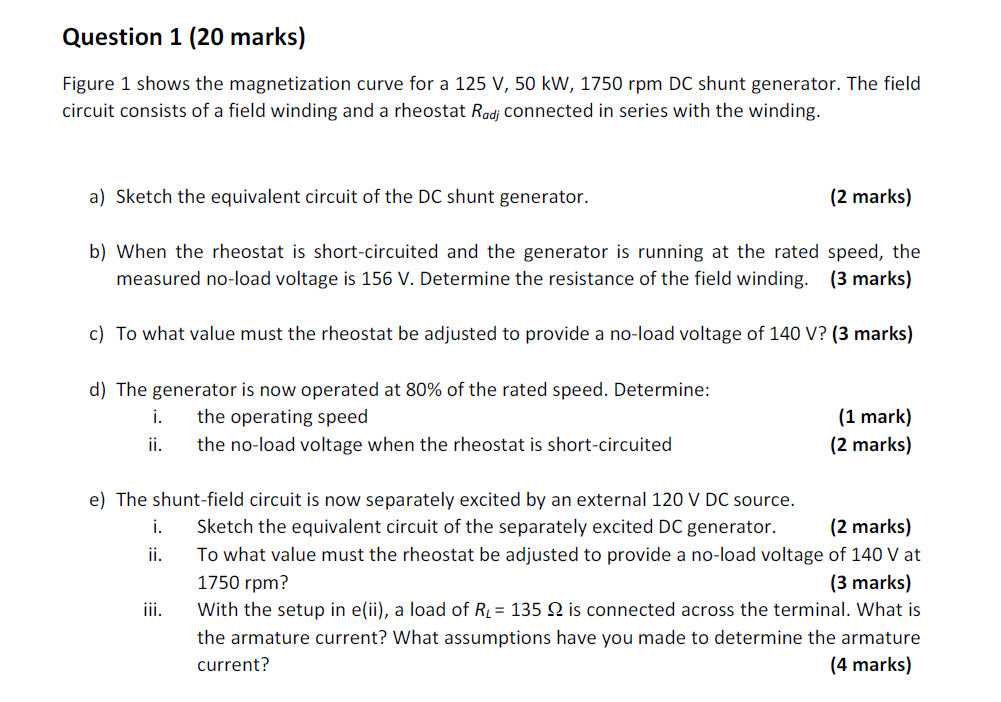 Solved Question 1 (20 marks) Figure 1 shows the | Chegg.com