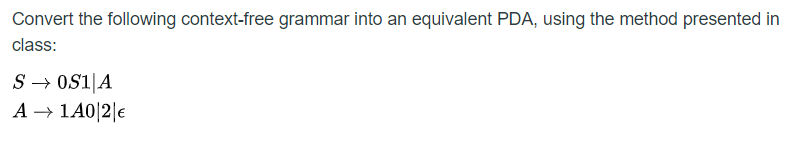 Solved Convert the following context-free grammar into an | Chegg.com