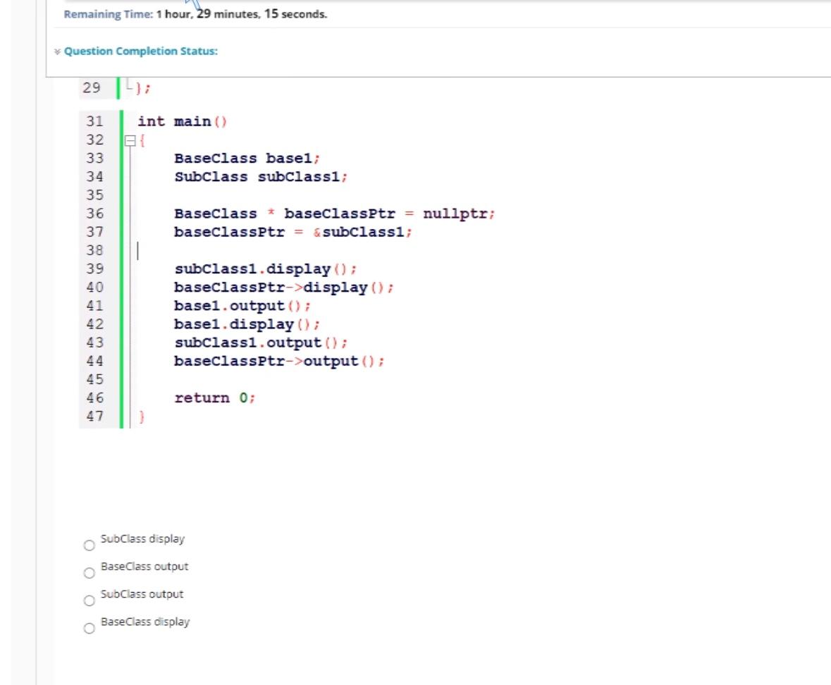 Solved Question 2 What is the output from the execution of | Chegg.com
