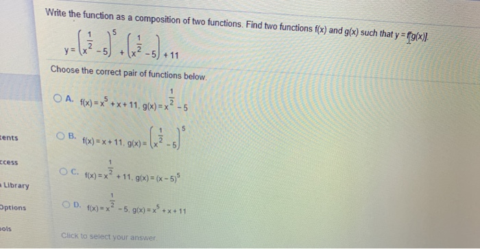 Solved Write the function as a composition of two functions. | Chegg.com