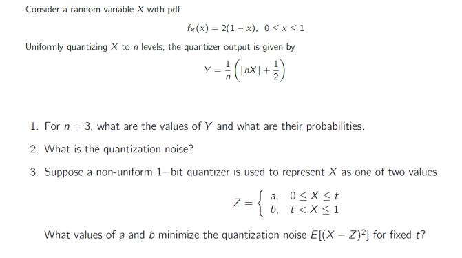 Consider a random variable X with pdf fx(x) = 2(1 – | Chegg.com