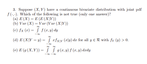 Solved 3 Suppose X Y Have A Continuous Bivariate Chegg Com