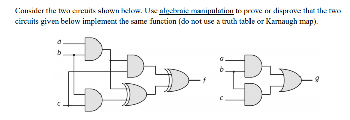 Solved Consider the two circuits shown below. Use algebraic | Chegg.com