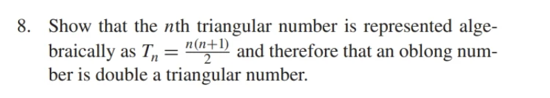 Solved Show that the nth triangular number is represented | Chegg.com