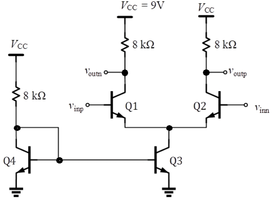 Solved a) The differential amplifier is a two-input | Chegg.com