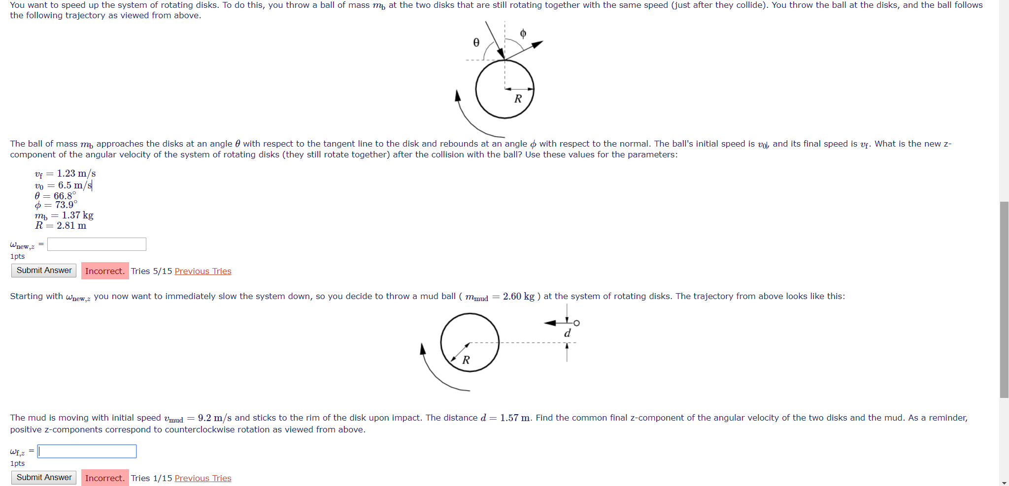 Angular Collisions Two Disks Are Initially Spinning Chegg Com