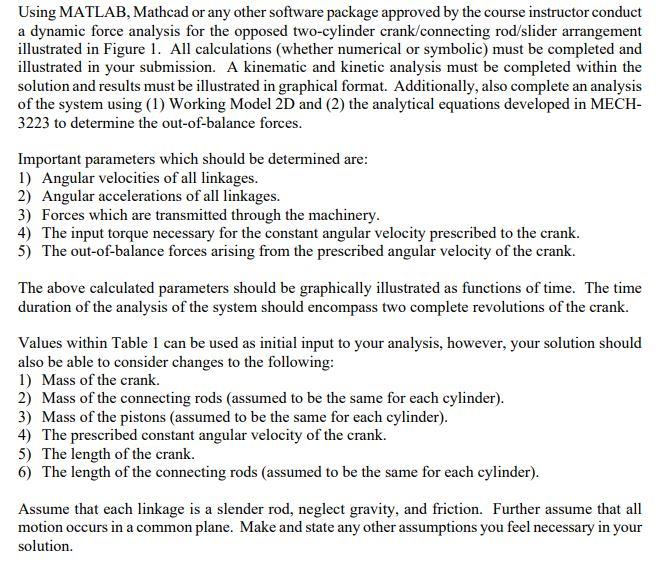 Using MATLAB, Mathcad or any other software package